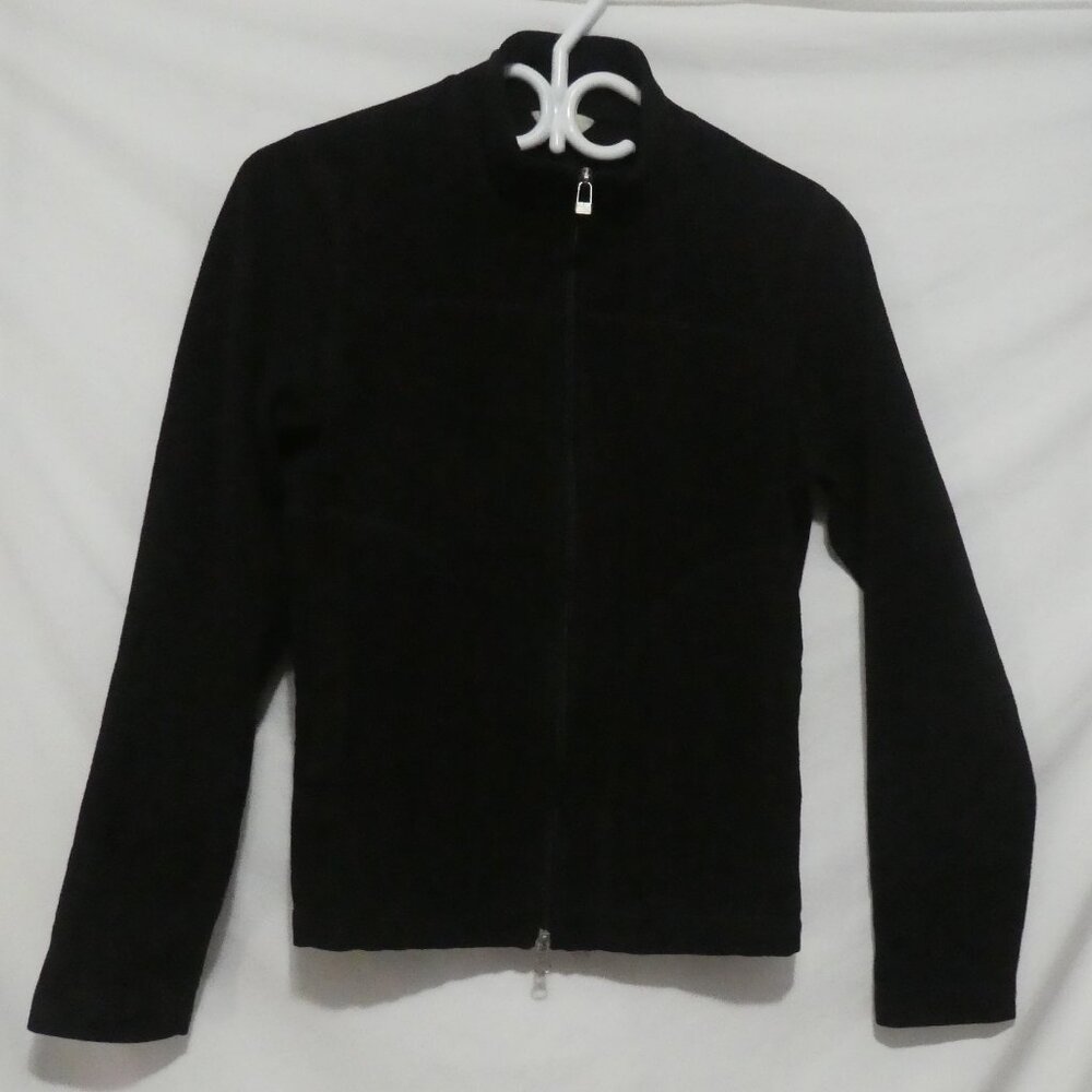 JACOB CONNECTION | medium | Black Zip-Up Lightweight Fleece Jacket